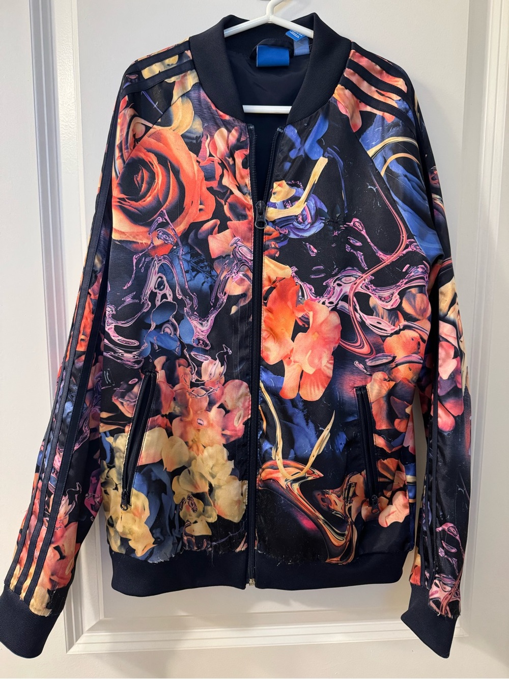 Adidas Kids Floral Print Bomber Jacket - Black Multicolor